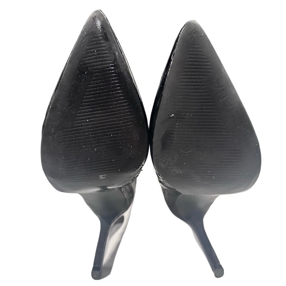 Black Over-the-Knee Patent Stiletto Boots, Size 7 - Picture 3 of 8